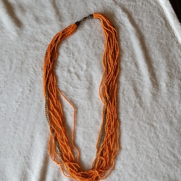 Orange beaded necklace (free with purchase*) - Picture 1 of 1